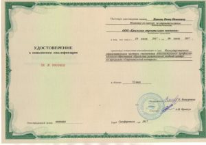 Повышение квалификации (образец)